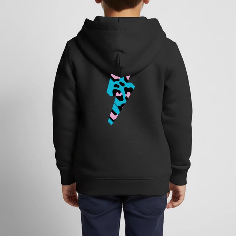 Leopard Lightning 3D Kids Premium Organic Zip-up Hoodie