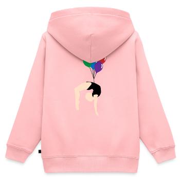 Balloon - Sweat Premium à capuche zippé enfant bio - rose - Dos - AI Model Kid Female (0cm)