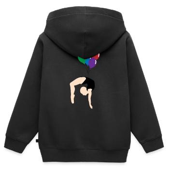 Luftballon - Kinder Premium Organic Zip Hoodie - Schwarz - Hinten - AI Model Kid Male (0cm)
