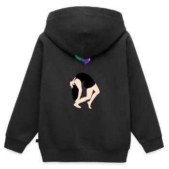 Luftballon - Kinder Premium Organic Zip Hoodie - Schwarz - Hinten - AI Model Kid Male (0cm)