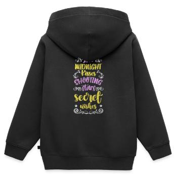 Ciel étoilé rêve astérisque - Sweat Premium à capuche zippé enfant bio - noir - Dos - AI Model Kid Male (0cm)