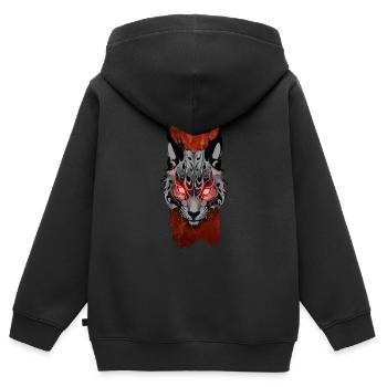 Stealthy Sovereign: Lynx in the Shadows - Kids Premium Organic Zip-up Hoodie - black - Back - AI Model Kid Male (0cm)