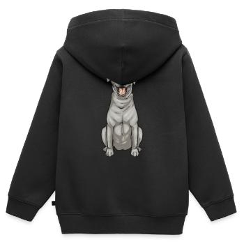 Silver Labrador Retriever Silver Lab - Sweat Premium à capuche zippé enfant bio - noir - Dos - AI Model Kid Male (0cm)