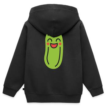cucumber - Kids Premium Organic Zip-up Hoodie - black - Back - AI Model Kid Male (0cm)