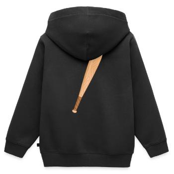 Batte de baseball - Sweat Premium à capuche zippé enfant bio - noir - Dos - AI Model Kid Male (0cm)