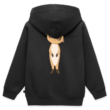 Meerkat Mongoose - Kids Premium Organic Zip-up Hoodie - black - Back - AI Model Kid Male (0cm)