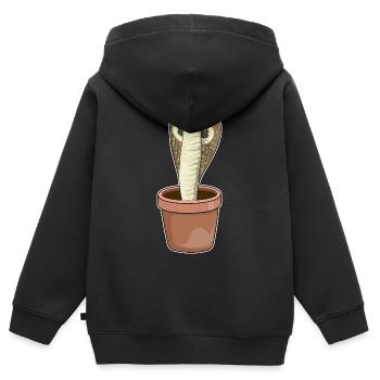 Schlange Blumentopf - Kinder Premium Organic Zip Hoodie - Schwarz - Hinten - AI Model Kid Male (0cm)