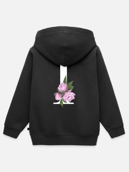 I - Kinder Premium Organic Zip Hoodie - Schwarz