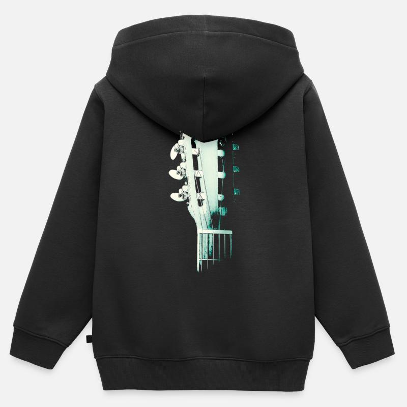 Guitar Spirit - Sweat Premium à capuche zippé enfant bio - noir