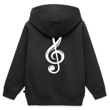 clef symbol - Kids Premium Organic Zip-up Hoodie - black - Back - AI Model Kid Male (0cm)