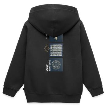 Trio des Eaux Profondes - Sweat Premium à capuche zippé enfant bio - noir - Dos - AI Model Kid Male (0cm)