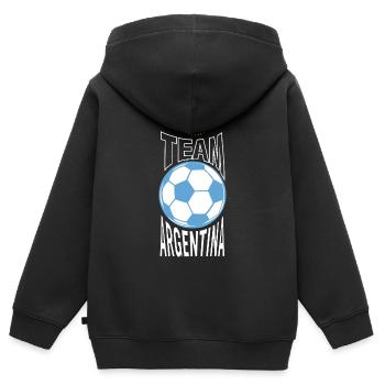Argentinische Fußball Mannschaft Sonne Ball - Kinder Premium Organic Zip Hoodie - Schwarz - Hinten - AI Model Kid Male (0cm)