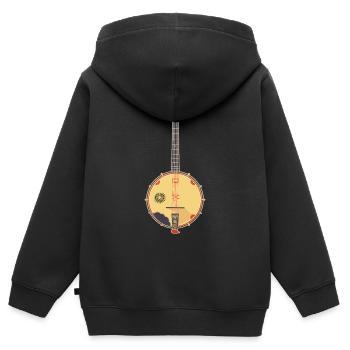 Graphiques Banjo - Sweat Premium à capuche zippé enfant bio - noir - Dos - AI Model Kid Male (0cm)