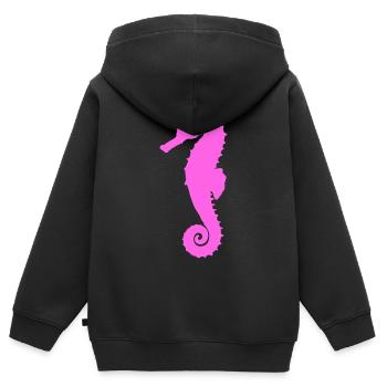 Seahorse pink - Kids Premium Organic Zip-up Hoodie - black - Back - AI Model Kid Male (0cm)
