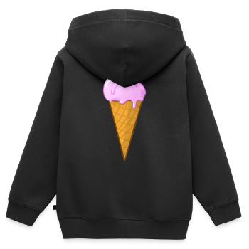 Eis in der Waffel - Kinder Premium Organic Zip Hoodie - Schwarz - Hinten - AI Model Kid Male (0cm)