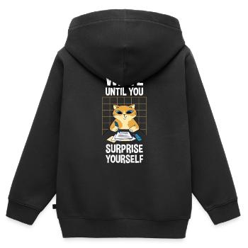 Write Until You Surprise Yourself 4 - Kids Premium Organic Zip-up Hoodie - black - Back - AI Model Kid Male (0cm)