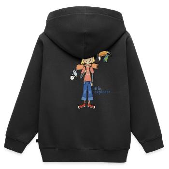 Little Explorer - Camping Kids - Kinder Premium Organic Zip Hoodie - Schwarz - Hinten - AI Model Kid Male (0cm)