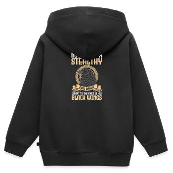 Raven Raven Munin - Kids Premium Organic Zip-up Hoodie - black - Back - AI Model Kid Male (0cm)