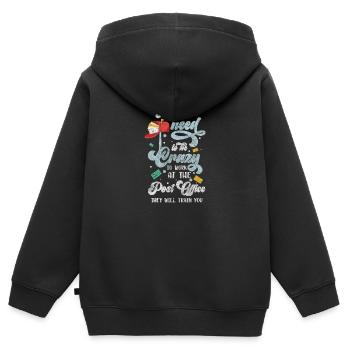 Postbote Paket Kurier Briefzusteller - Kinder Premium Organic Zip Hoodie - Schwarz - Hinten - AI Model Kid Male (0cm)