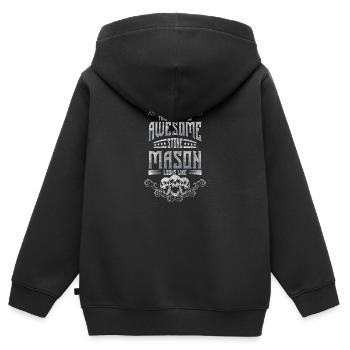 Sculpteur, Travail, Compagnon, Armoiries de la Guilde - Sweat Premium à capuche zippé enfant bio - noir - Dos - AI Model Kid Male (0cm)