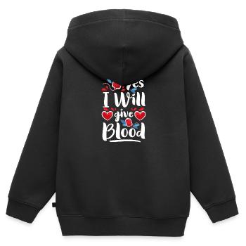 Blutspende Lebensretter Blutgruppe - Kinder Premium Organic Zip Hoodie - Schwarz - Hinten - AI Model Kid Male (0cm)