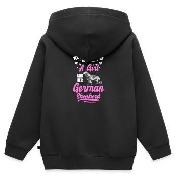 Wachhund Polizeihund Haustier Deutsch - Kinder Premium Organic Zip Hoodie - Schwarz - Hinten - AI Model Kid Male (0cm)