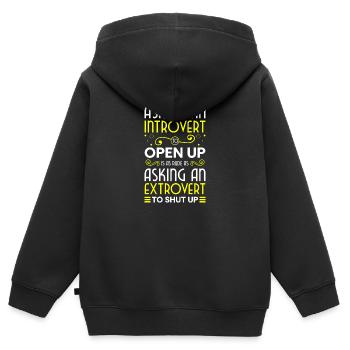 introverti, solitaire, gens, misanthrope - Sweat Premium à capuche zippé enfant bio - noir - Dos - AI Model Kid Male (0cm)