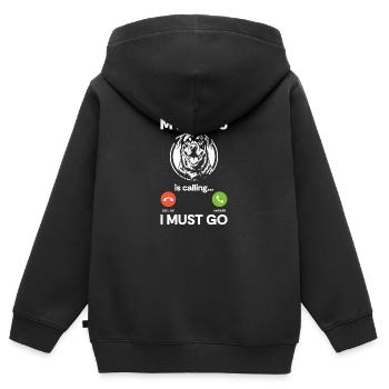 Kampfhund Hundeliebhaber Rottie Hündin - Kinder Premium Organic Zip Hoodie - Schwarz - Hinten - AI Model Kid Male (0cm)