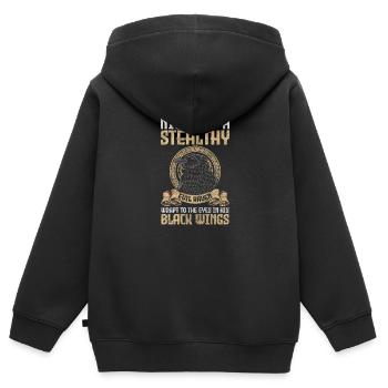 Rabe Hexerei - Kinder Premium Organic Zip Hoodie - Schwarz - Hinten - AI Model Kid Male (0cm)