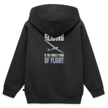 Segelflieger Sprüche | Piloten Segelflug Geschenk - Kinder Premium Organic Zip Hoodie - Schwarz - Hinten - AI Model Kid Male (0cm)