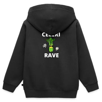 céleri rave - Sweat Premium à capuche zippé enfant bio - noir - Dos - AI Model Kid Male (0cm)