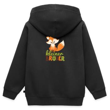 little brother fox - Kids Premium Organic Zip-up Hoodie - black - Back - AI Model Kid Male (0cm)