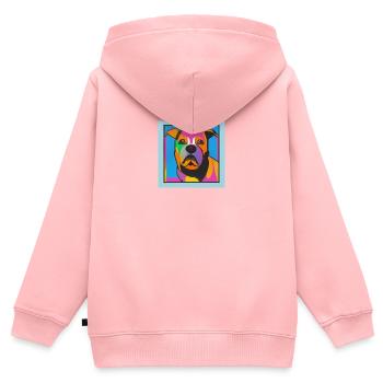 Dog Pop Art - Kids Premium Organic Zip-up Hoodie - rose - Back - AI Model Kid Female (0cm)