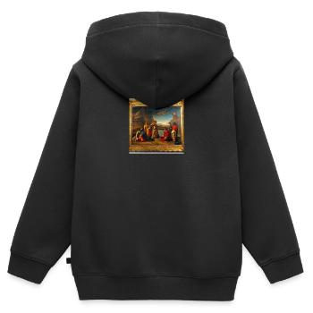 AI Art 1684479274527 - Kinder Premium Organic Zip Hoodie - Schwarz - Hinten - AI Model Kid Male (0cm)
