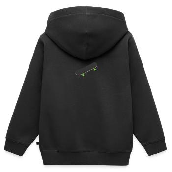 skateboard - Kinder Premium Organic Zip Hoodie - Schwarz - Hinten - AI Model Kid Male (0cm)