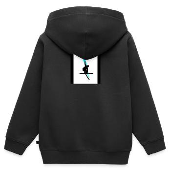 Sports d’hiver - Sweat Premium à capuche zippé enfant bio - noir - Dos - AI Model Kid Male (0cm)
