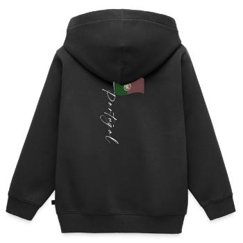 Portugal Landesfarben Herkunft Lissabon Reise - Kinder Premium Organic Zip Hoodie - Schwarz - Hinten - AI Model Kid Male (0cm)