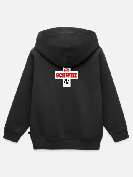 Schweiz - Kinder Premium Organic Zip Hoodie - Schwarz