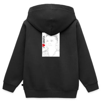 I love Greta - Kinder Premium Organic Zip Hoodie - Schwarz - Hinten - AI Model Kid Male (0cm)