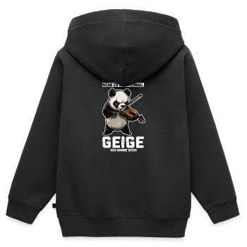 Nenn es Geige ich warne dich Panda - Kinder Premium Organic Zip Hoodie - Schwarz - Hinten - AI Model Kid Male (0cm)