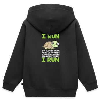 Marathon Marathonläufer - Kinder Premium Organic Zip Hoodie - Schwarz - Hinten - AI Model Kid Male (0cm)