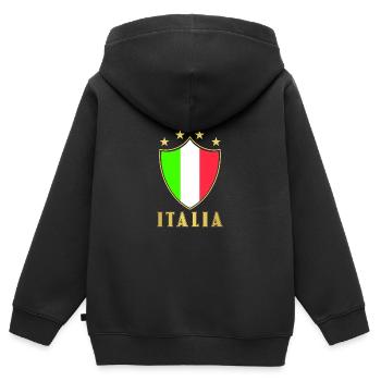Italia Fußball - Kinder Premium Organic Zip Hoodie - Schwarz - Hinten - AI Model Kid Male (0cm)
