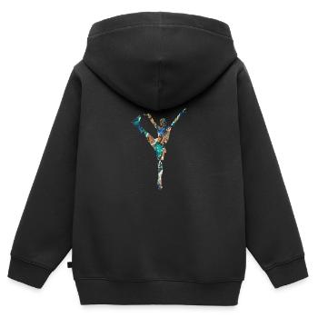 Figure skating - Kids Premium Organic Zip-up Hoodie - black - Back - AI Model Kid Male (0cm)