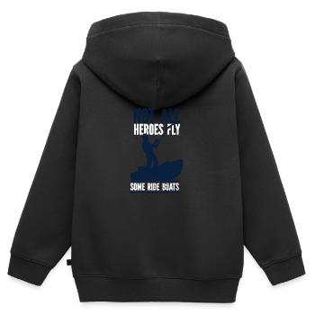 Angler Angelhaken Angelrute Sportfischer - Kinder Premium Organic Zip Hoodie - Schwarz - Hinten - AI Model Kid Male (0cm)