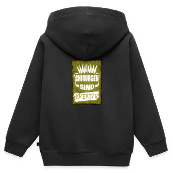 chirurgen - Kinder Premium Organic Zip Hoodie - Schwarz - Hinten - AI Model Kid Male (0cm)