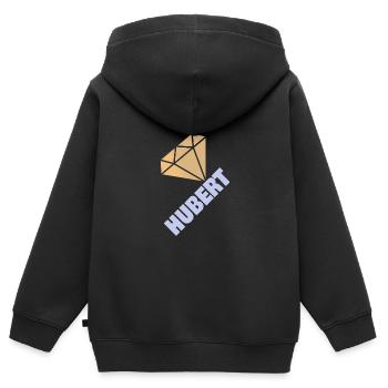 Hubert en tant que noble - Sweat Premium à capuche zippé enfant bio - noir - Dos - AI Model Kid Male (0cm)