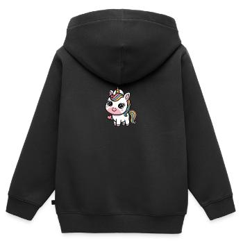Lilly im Regenbogenland - Kinder Premium Organic Zip Hoodie - Schwarz - Hinten - AI Model Kid Male (0cm)