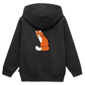 Fuchsfuchs Peintre Cadeau - Sweat Premium à capuche zippé enfant bio - noir - Dos - AI Model Kid Male (0cm)