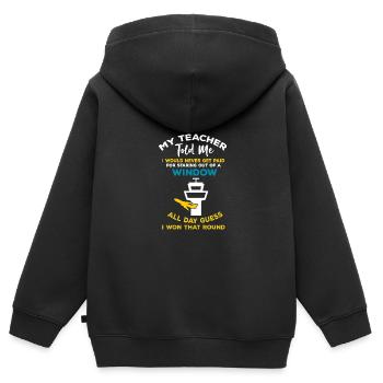 Air -Verkehr Controller Lustiges Angebot sagt ATC - Kinder Premium Organic Zip Hoodie - Schwarz - Hinten - AI Model Kid Male (0cm)