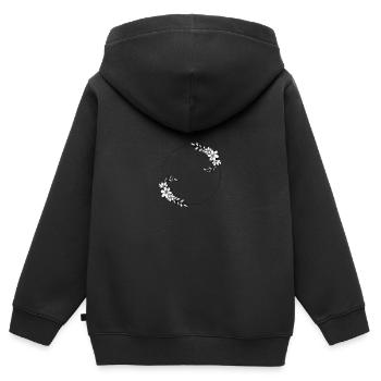 Floral Frame - Kids Premium Organic Zip-up Hoodie - black - Back - AI Model Kid Male (0cm)